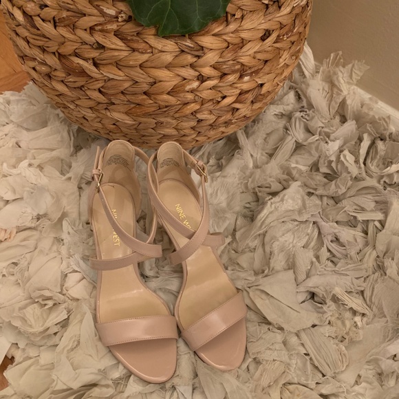 NINE WEST Nude Heeled Sandals (Worn once) - Picture 3 of 7